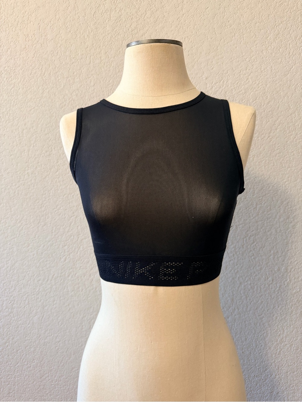 Nike Black Mesh Performance Crop Top